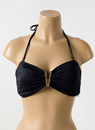 Haut de maillot de bain fermeture liens à nouer haut soutien-gorge moulé noir PHAX femme