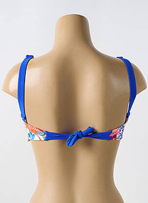 Haut de maillot de bain stretch haut soutien-gorge moulé bleu PHAX femme
