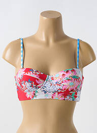 Haut de maillot de bain stretch haut soutien-gorge moulé rouge PHAX femme