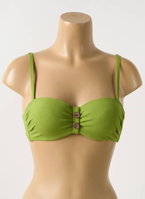 Haut de maillot de bain stretch haut soutien-gorge moulé vert CYELL femme