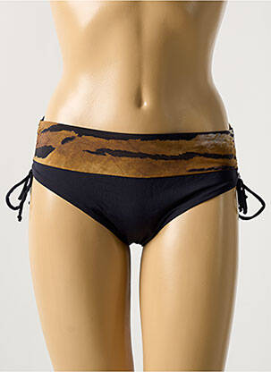 Bas de maillot de bain effet matière satinée culotte noir MIRADONNA femme