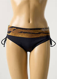 Bas de maillot de bain effet matière satinée culotte noir MIRADONNA femme