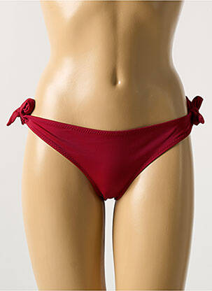 Bas de maillot de bain effet matière satinée bikini rouge PHAX femme