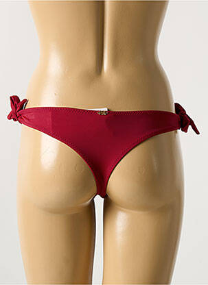 Bas de maillot de bain effet matière satinée bikini rouge PHAX femme