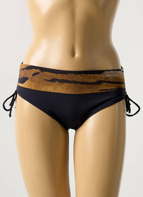 Bas de maillot de bain effet matière satinée culotte noir MIRADONNA femme