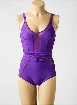 Maillot de bain 1 pièce violet MIRADONNA pour femme