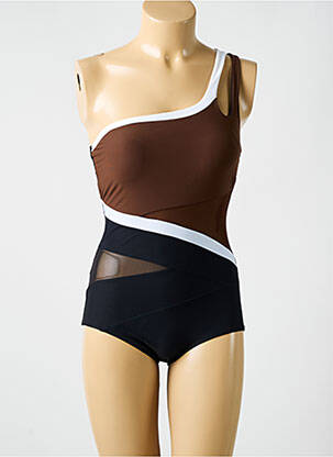 Maillot de bain 1 pièce marron MIRADONNA femme