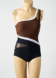 Maillot de bain 1 pièce marron MIRADONNA femme
