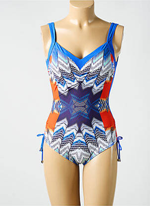 Maillot de bain 1 pièce imprimé fantaisie bleu MIRADONNA femme