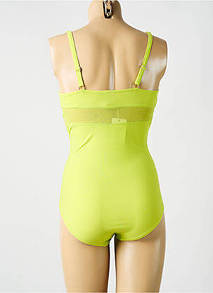 Maillot de bain 1 pièce bretelles élastiquées ajustables jaune MIRADONNA femme