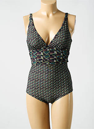 Maillot de bain 1 pièce imprimé fantaisie noir MIRADONNA femme
