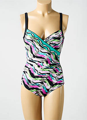 Maillot de bain 1 pièce imprimé fantaisie noir MIRADONNA femme