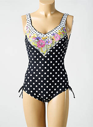 Maillot de bain 1 pièce imprimé fantaisie noir MIRADONNA femme