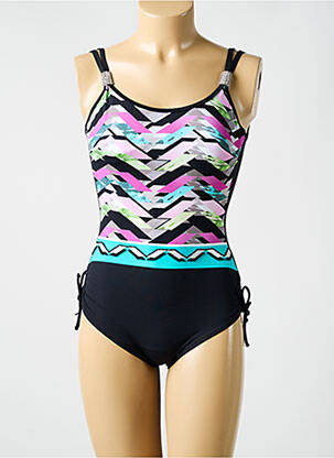 Maillot de bain 1 pièce imprimé fantaisie noir MIRADONNA femme