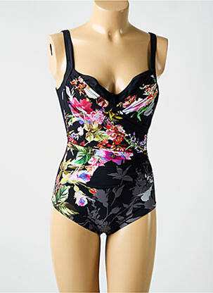 Maillot de bain 1 pièce imprimé fantaisie noir MIRADONNA femme