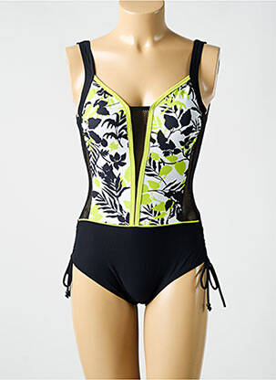 Maillot de bain 1 pièce imprimé fantaisie noir MIRADONNA femme