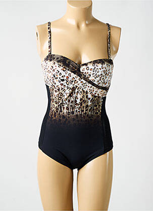 Maillot de bain 1 pièce imprimé fantaisie noir MIRADONNA femme