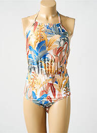 Maillot de bain 1 pièce imprimé fantaisie bleu CYELL femme