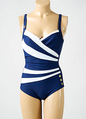 Maillot de bain 1 pièce imprimé fantaisie bleu MIRADONNA femme