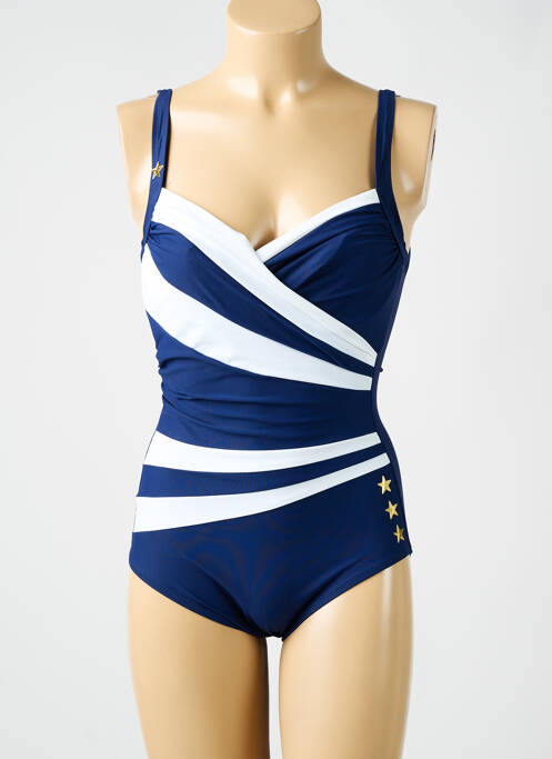 Maillot de bain 1 pièce bleu MIRADONNA pour femme