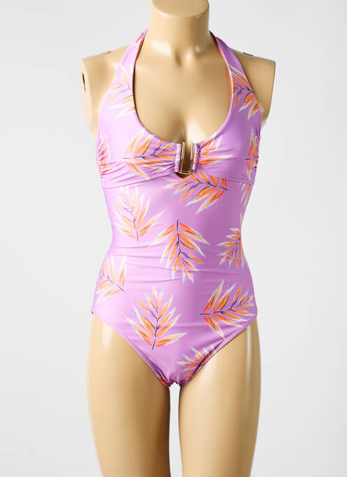Maillot de bain 1 pièce imprimé fantaisie violet CYELL femme