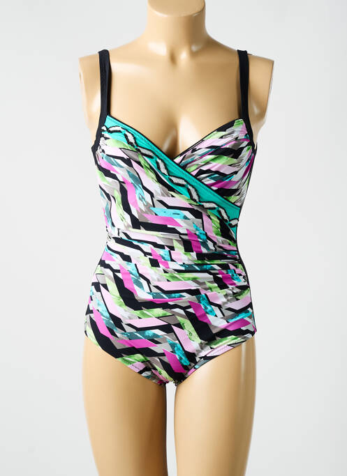 Maillot de bain 1 pièce imprimé fantaisie noir MIRADONNA femme