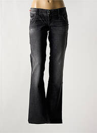 Jeans coupe droite effet usé délavé taille basse gris GUESS femme