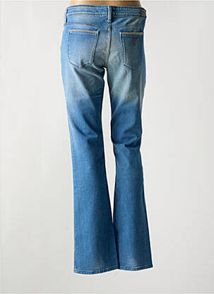 Jeans coupe droite effet usé délavé taille basse bleu GUESS femme
