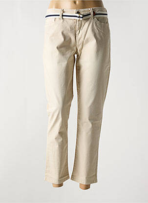 Pantalon slim tissage popeline taille normale beige GUESS femme
