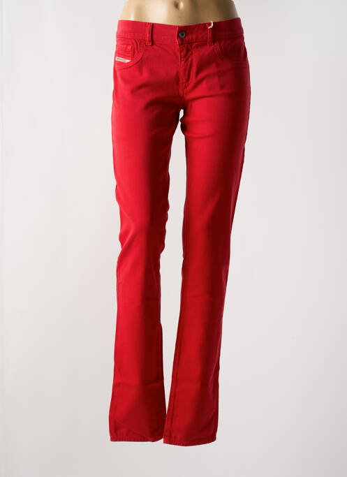 Jeans coupe slim stretch taille normale rouge DIESEL femme