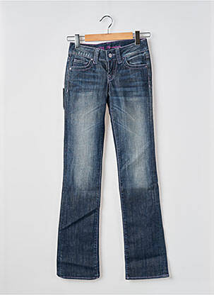 Jeans coupe droite stretch taille normale bleu GUESS femme
