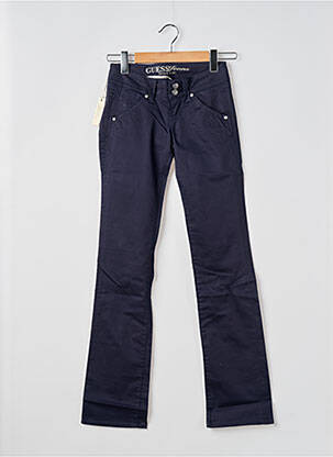 Pantalon droit stretch taille normale bleu GUESS femme