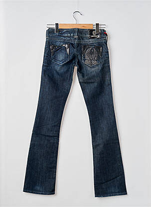 Jeans coupe droite broderie rivets taille normale bleu GUESS femme