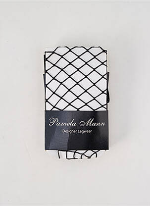 Collants tissage résille argent PAMELA MANN femme