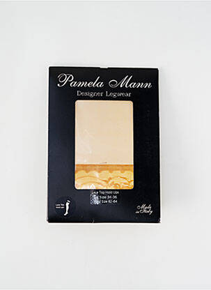 Bas stretch jaune PAMELA MANN femme