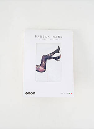 Collants imprimé fantaisie noir PAMELA MANN femme