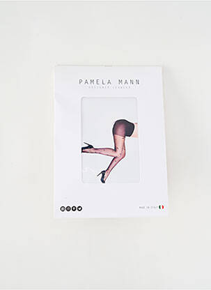 Collants imprimé fantaisie noir PAMELA MANN femme