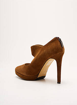 Escarpins nubuck talon haut de 10cm et plus marron BRUNO PREMI femme