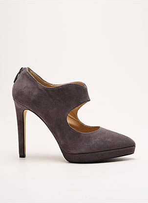 Escarpins nubuck talon haut de 10cm et plus gris BRUNO PREMI femme