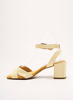 Sandales/nu pieds tissage satiné talon de 4 à 6cm jaune MARIAN femme