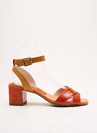 Sandales/nu pieds tissage satiné talon de 4 à 6cm orange MARIAN femme