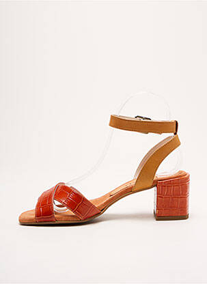 Sandales/nu pieds tissage satiné talon de 4 à 6cm orange MARIAN femme