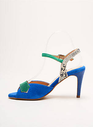 Sandales/nu pieds tissage satiné talon de 7 à 9cm bleu CRÉATIS femme