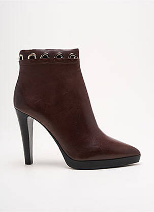 Bottines/boots matière lisse talon haut de 10cm et plus marron BRUNO PREMI femme