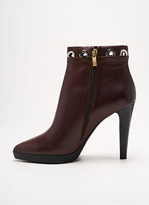 Bottines/boots matière lisse talon haut de 10cm et plus marron BRUNO PREMI femme