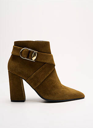Bottines/boots bout pointu talon de 7 à 9cm vert BRUNO PREMI femme