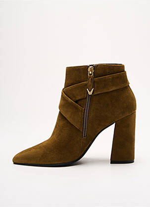 Bottines/boots bout pointu talon de 7 à 9cm vert BRUNO PREMI femme