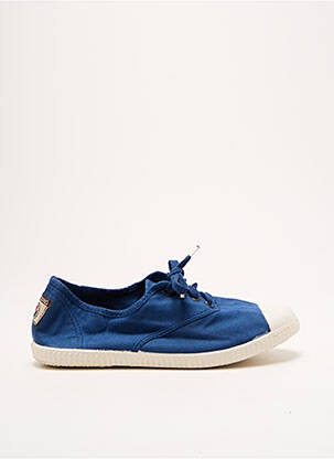 Baskets bout rond talon plat jusqu'à 3cm bleu VICTORIA femme
