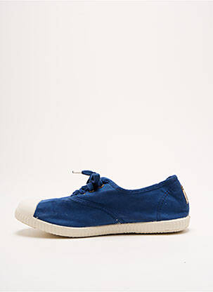 Baskets bout rond talon plat jusqu'à 3cm bleu VICTORIA femme