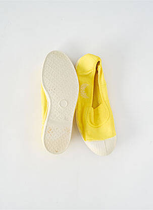 Slip ons bout rond talon plat jusqu'à 3cm jaune KAPORAL femme